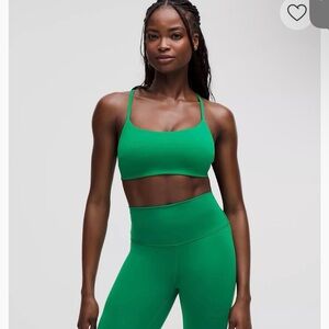 NWT Lululemon Wunder Train Strappy Racer Bra A/B Green size 10